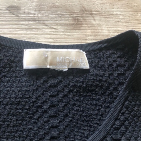 Michael Kors Black Bodycon Mini Dress Cold Shoulder - Picture 7 of 8